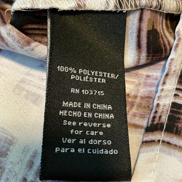 ZAC & RACHEL Abstract Print Button Details Blouse, Women’s Size L, White Brown - Picture 9 of 9